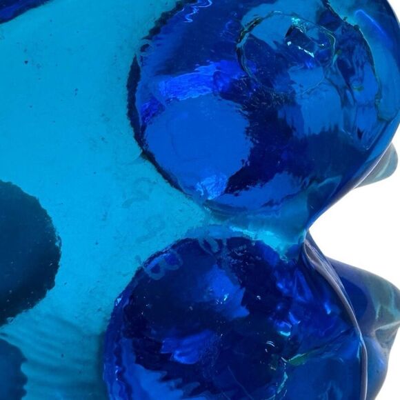 VINTAGE 1993 DOUBLE BLUEBIRD OF HAPPINESS LEO WARD SIGNED GLASS BLUE PAPERWEIGHT - Picture 8 of 8